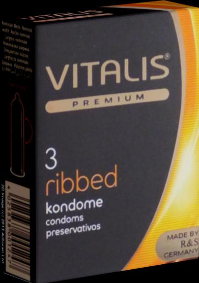 Immagine prodotto Vitalis PREMIUM "Ribbed" 3 preservativi con nervature per un'esperienza di sesso extra hard (3 pz.)