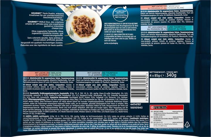 Image du produit Gourmet Perle Duetto di Mare (Adulte, 4 pcs, 85 g)