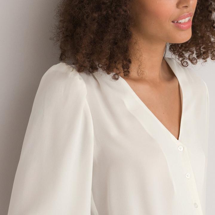 Immagine prodotto La Redoute Collections Camicetta a maniche lunghe con scollo a V (38)