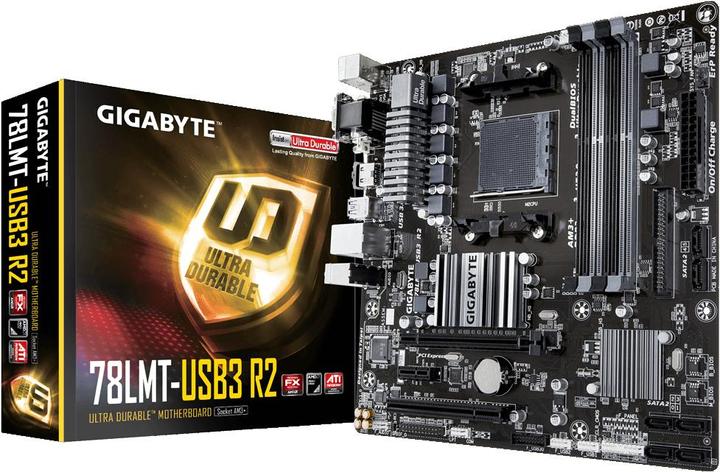 Actual product image Gigabyte GA-78LMT-USB3 R2 Rev1.0 (AM3+, AMD SB710, AMD 760G, mATX)