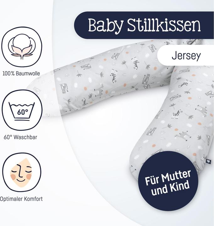 Produktbild Julius Zöllner Stillkissen Jersey Savanne Grau 190 cm (190 cm)