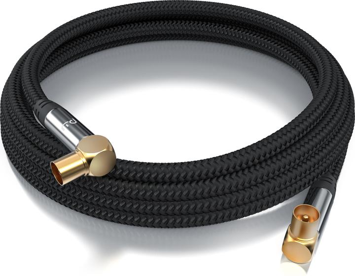 Image du produit Primewire Câble d'antenne HDTV coudé avec braiding, Câble coaxial Premium 135dB / 75 Ohm, Câble TV, 4K HDTV (135 dB, Câble d'antenne)