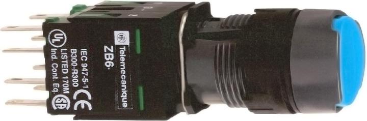 Actual product image Schneider Electric Illuminated push-button, blue, D=16mm, made of plastic XB6AW6B5B
