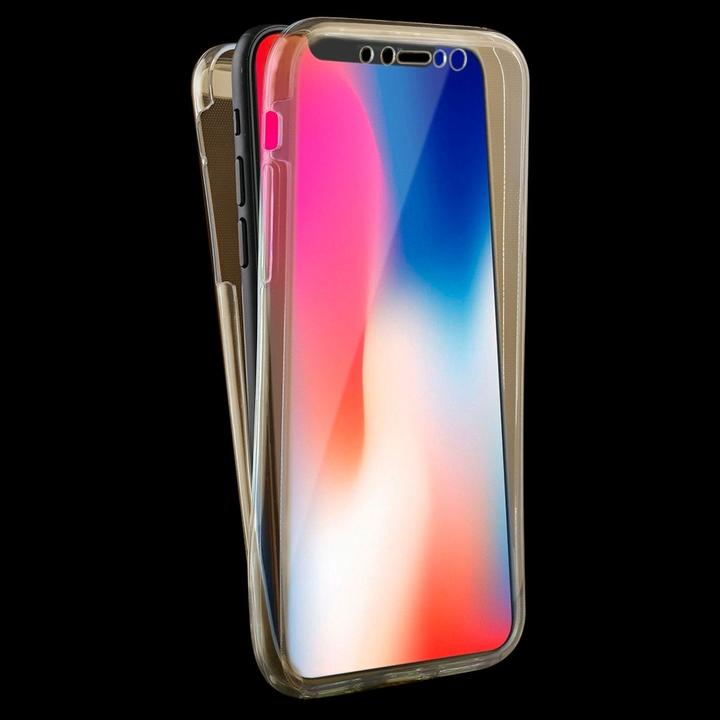 Produktbild König Design Apple iPhone XS Full Body 360 Silikon Schutzhülle Handyhülle Case Hülle Gold (Apple iPhone XS)