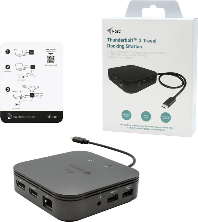 Image du produit i-tec Tb3traveldockpd (Thunderbolt, 4 Ports)