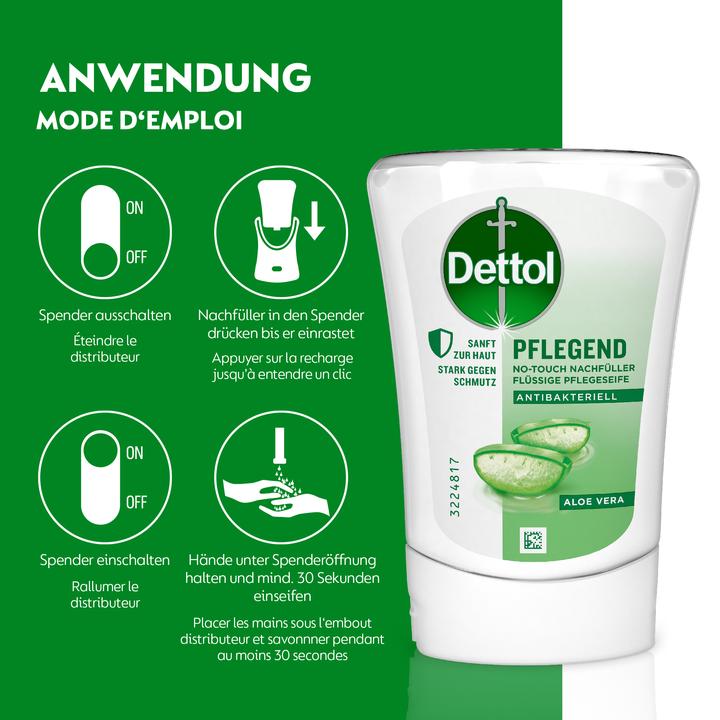 Immagine prodotto Dettol Ricarica No Touch Aloe Vera (Sapone liquido, Ricarica, 250 ml)