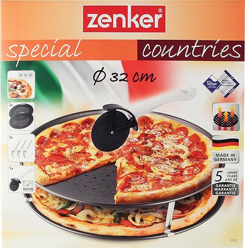 Produktbild Zenker Pizzablech Special – Countries Ø 32 cm, 3-teilig