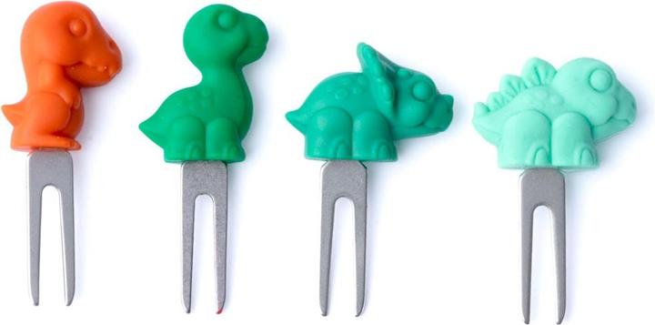 Lekkabox Edelstahl Piekser 4er Set, Dino