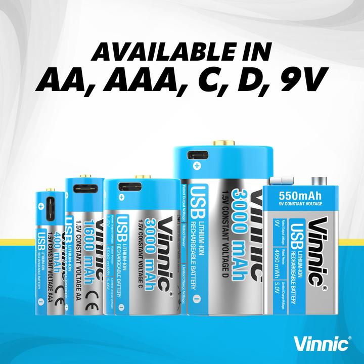 Actual product image Vinnic USB Rech. Batterie (2 pcs., 3000 mAh)