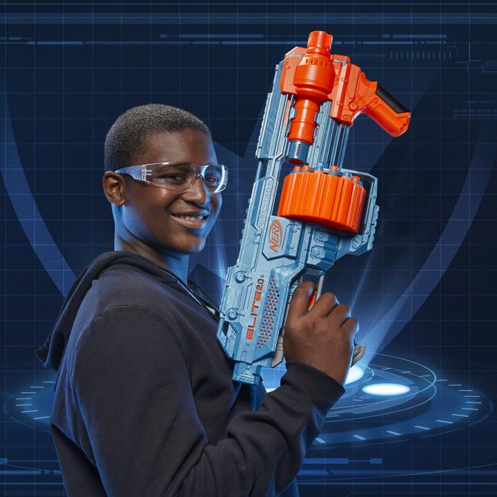 Actual product image Nerf Elite 2.0 Shockwave RD-15 Blaster, 30 Darts, 15-dart rotating drum, rapid fire, with E
