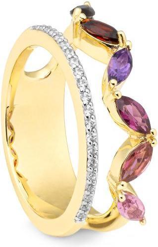Immagine prodotto Breuning ANELLO - AMETH./RO.TOWER/BRILL. 0,137 Ct. H/si (61, Oro 750/18 K)