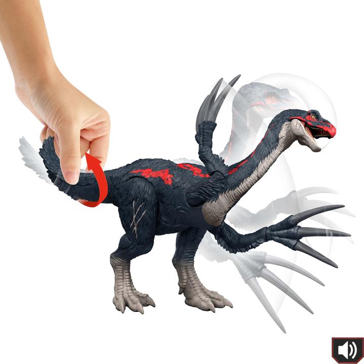 Actual product image Mattel JURASSIC WORLD SLASH 'N ROAR Therizinosaurus