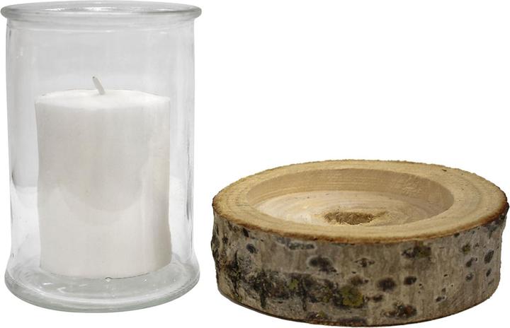 Immagine prodotto Natura Punto Vaso per candele su base di legno (6,5 x 8 cm, 10 x 13,5 cm)