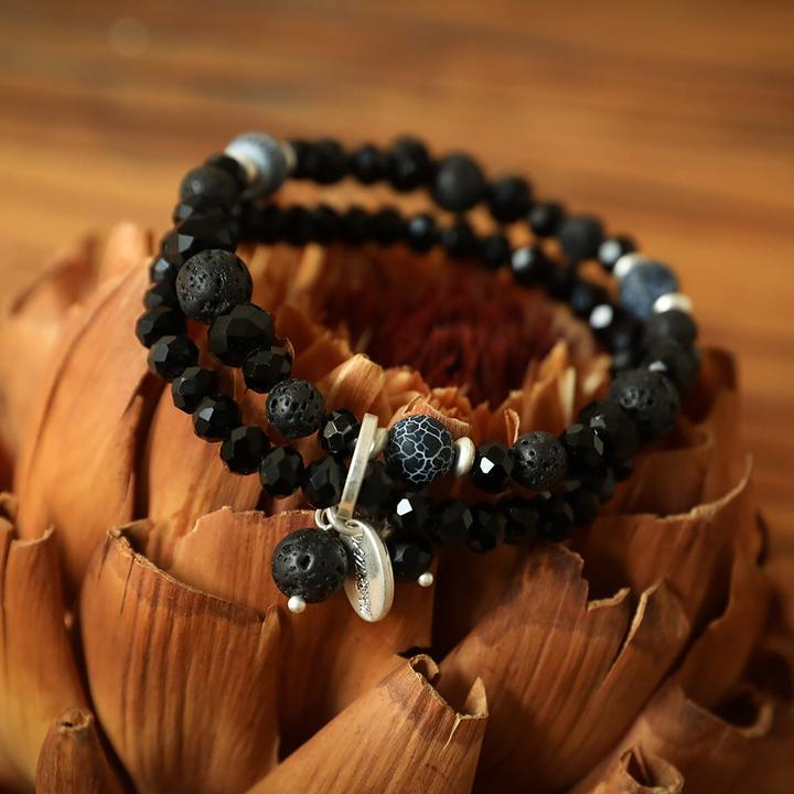 Image du produit Andreani Bracelet avec amazonite véritable (80 cm, Pierres, Nude, Verre, Marron, Métal)