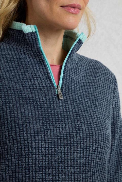 Actual product image Weird Fish Womens/Ladies Beye Grid Eco Friendly Quarter Zip Fleece Top (42 D)