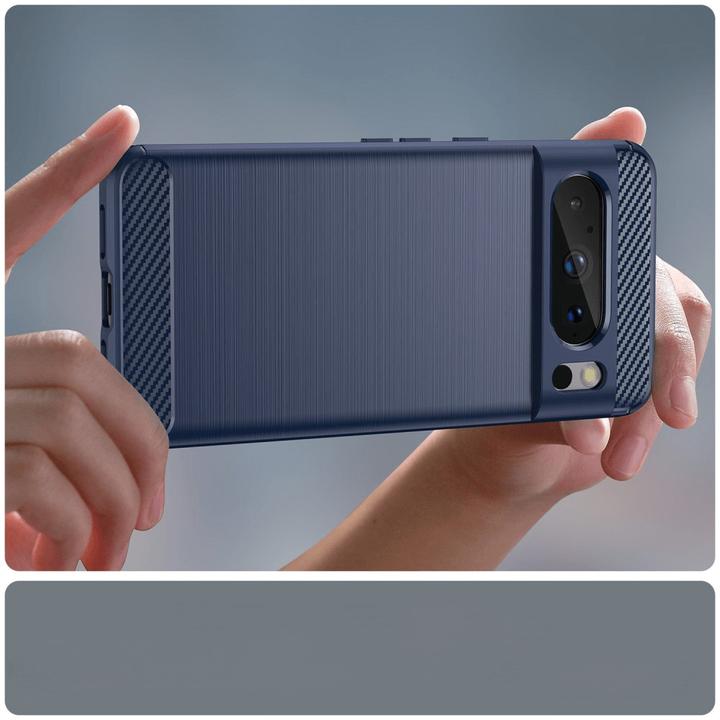Immagine prodotto Cover-Discount Google Pixel 8 Pro - Custodia in metallo effetto carbonio blu (Google Pixel 8 Pro)