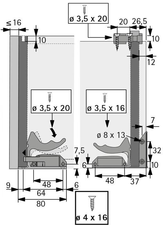 Actual product image Hettich QUADRO 30 V6 BM Silent System full-extension slides