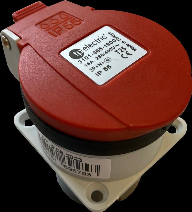 Produktbild PCE Schutzkontaktsteckdose Schweizer Standard T25 16A IP55 (rot)