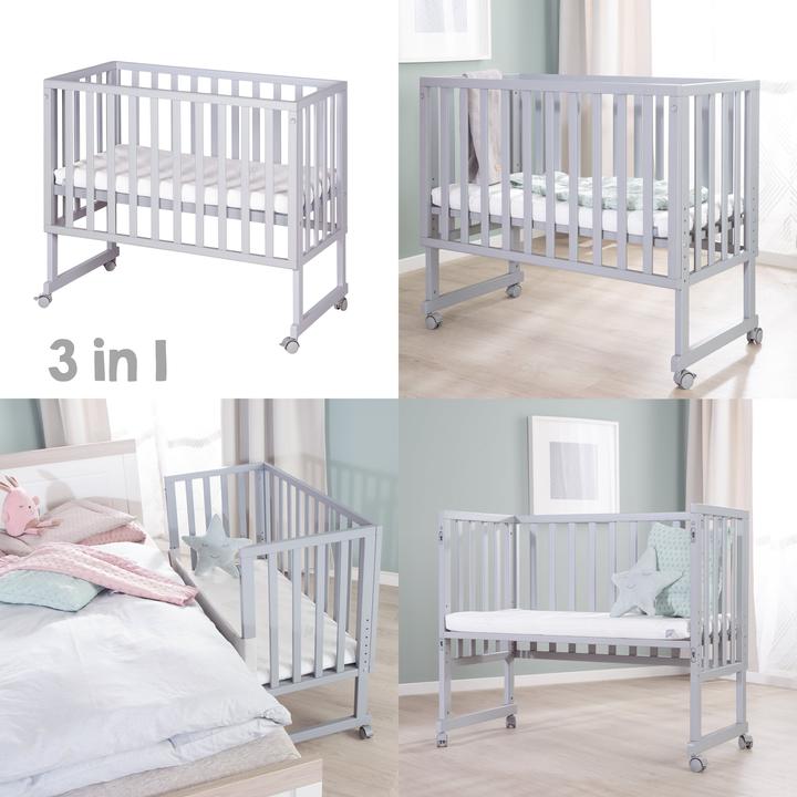 Image du produit Roba Lit de chambre & d'appoint 3en1 avec barrière + matelas