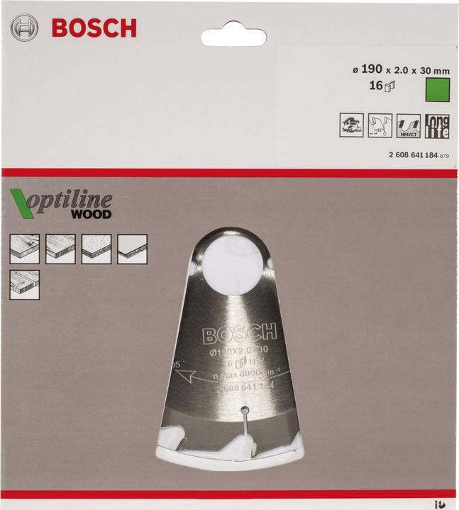 Produktbild Bosch Professional Zubehör PRO Wood Kreissägeblatt, 190 x 2 x 30 mm