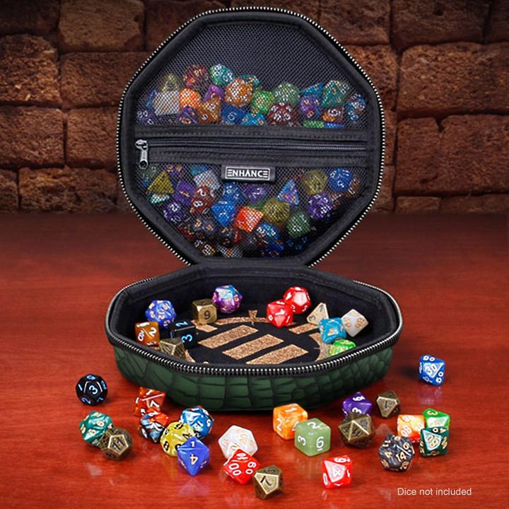Actual product image Geronimo Games ENHANCE Tabletop Collector's Edition Dice Case Green Dragon Scales