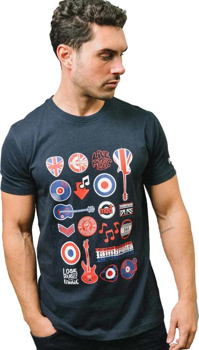 Actual product image Lambretta Mens Music Icons T-Shirt (L)
