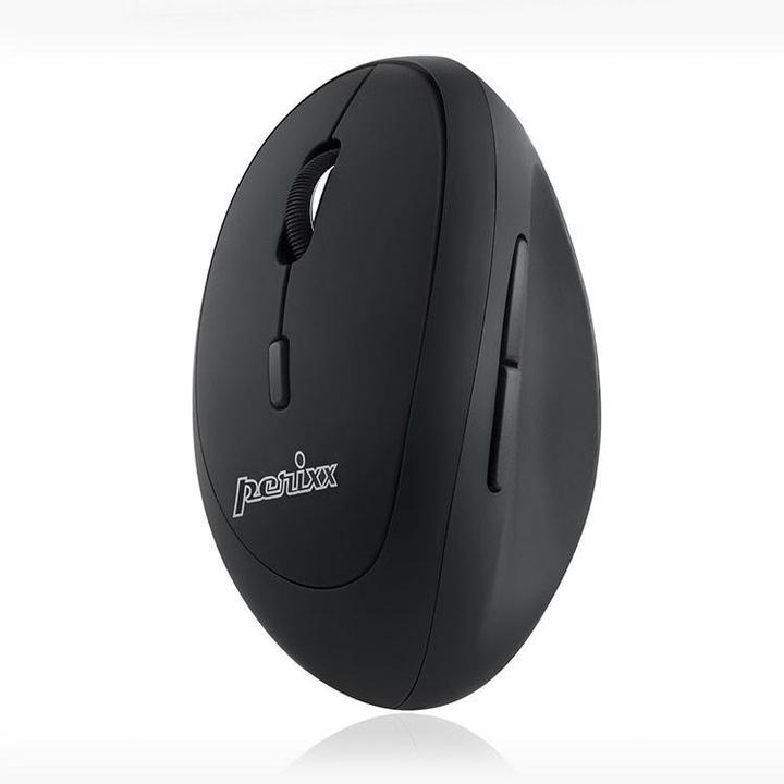 Immagine prodotto Perixx PERIMICE-719L, Piccolo mouse ergonomico per mancini, senza fili, nero (Senza fili)