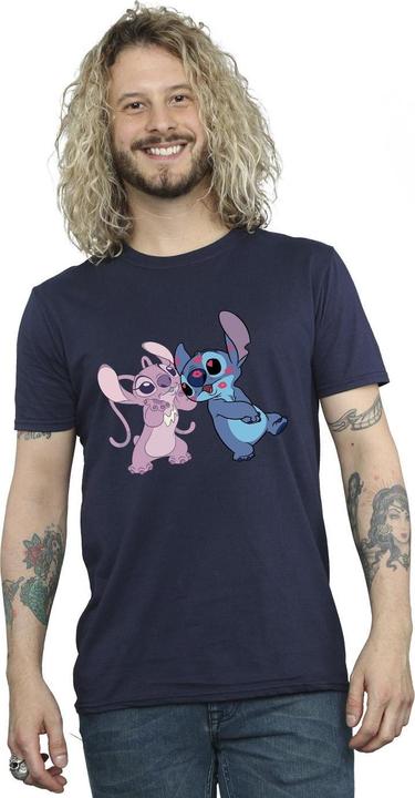 Actual product image Disney Mens Lilo & Stitch Kisses T-Shirt (5XL)