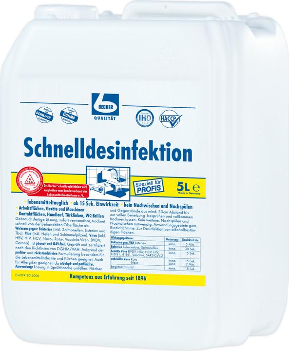 Actual product image Becher Dr. 1456000 Quick disinfection spray bottle 5 L disinfects work surfaces, machinery and