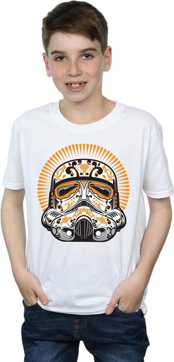 Actual product image Star Wars Boys Stormtrooper Dia De Los Muertos T-Shirt (140, 146)