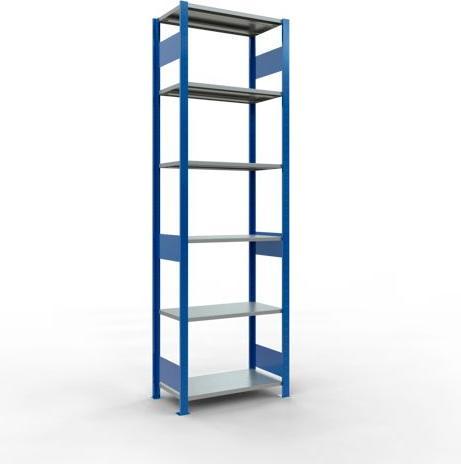 Sistema di scaffalature di base senza viti MULTIplus150 con ripiani di lunghezza