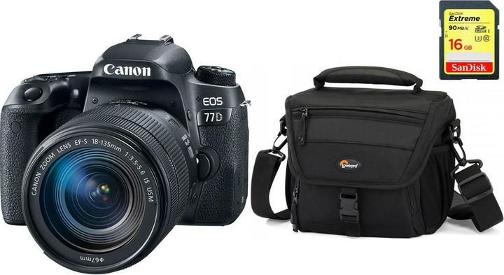 Produktbild Canon EOS 77D 18-135mm IS, inkl. SD Karte und Tasche