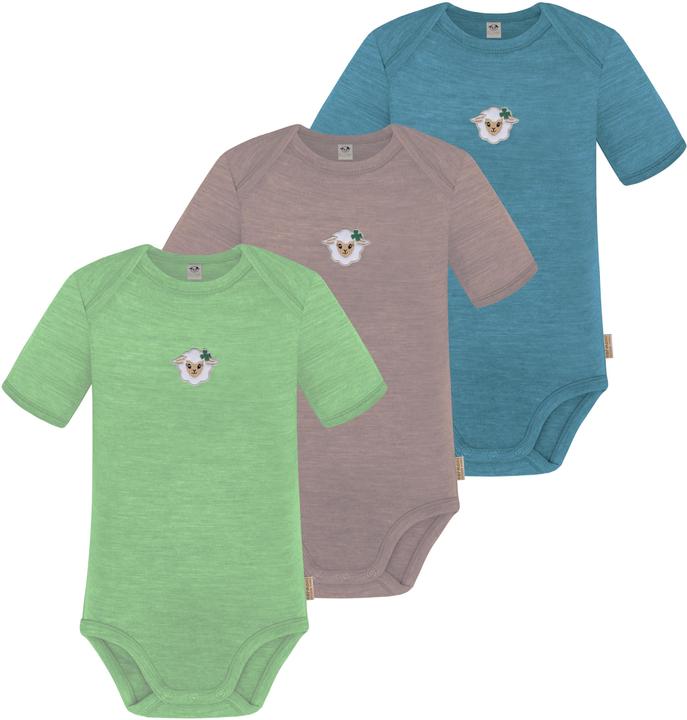 Normani 3er Set Baby Merino Body Kurzarm „Tauranga" - 9295