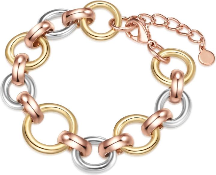Lulu & Jane Damen Metall-Legierung silber/gelbgold/roségold 18,0 cm Basislänge + 3,0 cm Verlängerung - 29195 (18 cm, Metall-Legierung)