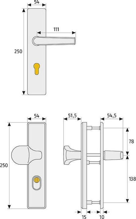 Productafbeelding Abus KLZS714 F3 EK Veiligheidsfitting DG, messing (Deurgreep)