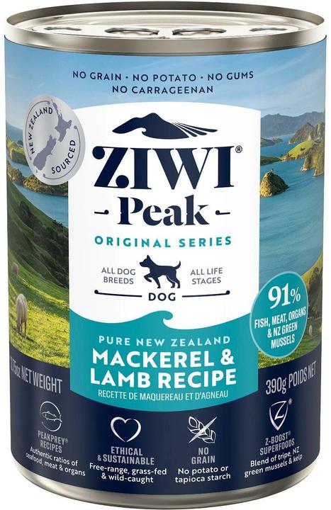 Actual product image Magni Ziwipeak - Mackerel & lamb recipe, wet food 390 gr. - (zp034) (Adult, 1 pcs., 390 g)