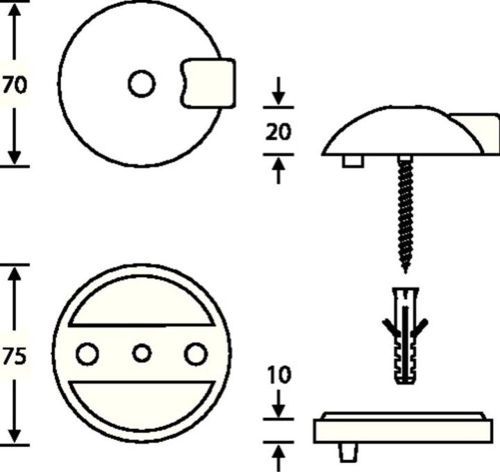 Immagine prodotto FSB Fermaporta a pavimento 38 3884 Alluminio Ø 70 mm Altezza 20 mm (1 Pezzo/i, Ø 7 cm)