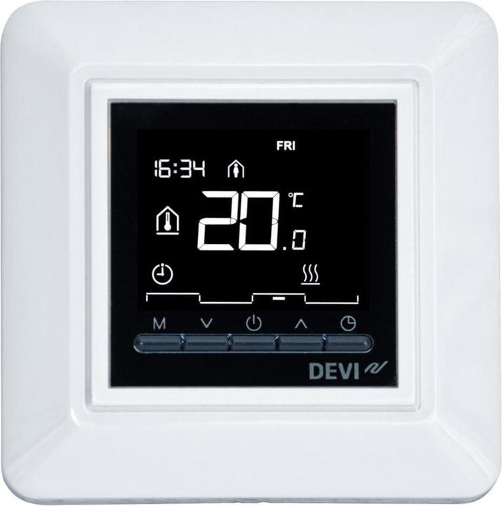 Devi Termostato temporizzatore OPTI 140F105 con telaio singolo bianco