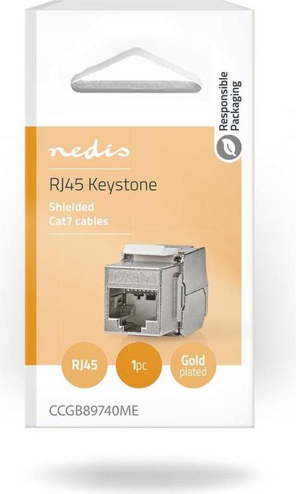 Produktbild Nedis Keystone | CAT7 | RJ45 Buchse | S/FTP | Metall | Box (Keystone Modul)