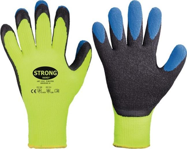 Image du produit Stronghand Gant Forster taille 11 jaune néon/bleu EN 388, EN 511 catégorie EPI II polyester avec latex (11)