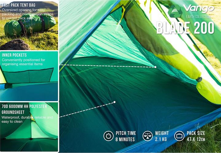 Actual product image Vango Blade 200 (Dome tent, 2.15 kg, 2 persons)