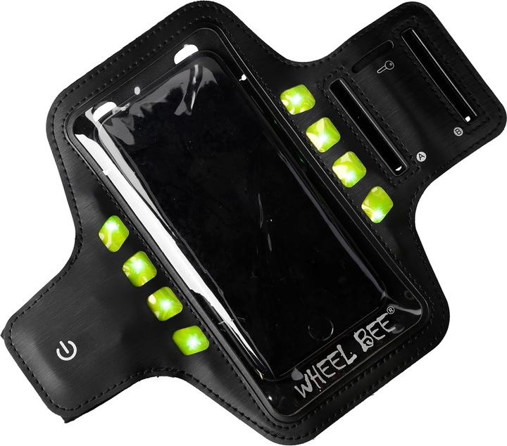 Produktbild Wheel Bee Running Armbag Night Hawk, 8 LED-Lichter, für Handy/ Schlüssel, Batt. 1xCR2032 inkl.