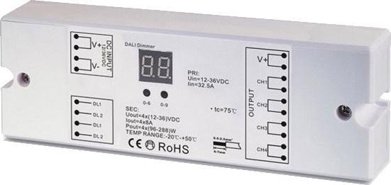 Immagine prodotto Lumina Swiss Dimmer DALI a 4 canali per strisce LED monocolore con ingresso push-dim