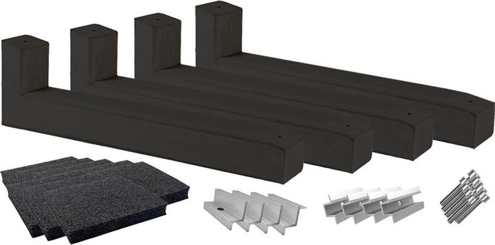 Actual product image Wattstone PV elevation flat roof for 3 solar modules 10° concrete base black building protection mat (Solar system mounting material)
