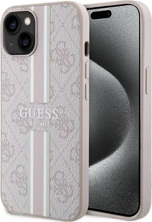 Immagine prodotto Guess GUHMP15SP4RPSP Custodia rigida per iPhone 15 / 14 / 13 6.1" różowy/rosa 4G a strisce stampate (Apple iPhone 15)