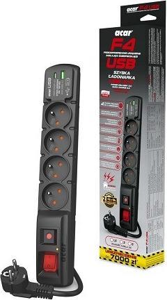 Actual product image Acar Surge Protector F4 USB A+C 4x French Pd