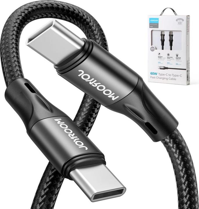 Actual product image Joyroom fast charging / data cable USB Type C - USB Type C PD 60W 2m black (S-2030N1-60) (2 m, USB 2.0)