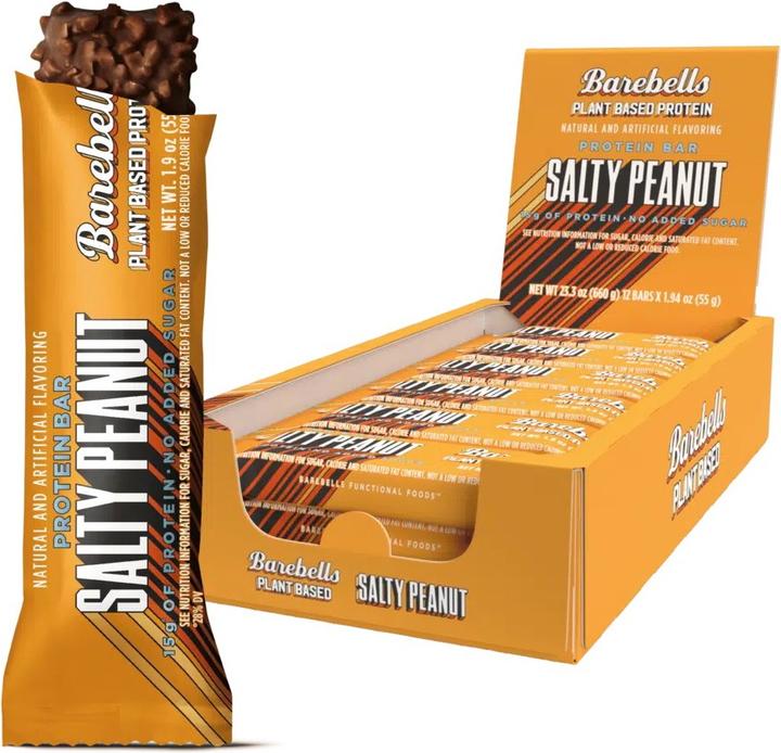 Actual product image Barebells Vegan Protein Bar (12 x 55g) (Salty Peanut Vegan, 12 pcs., 660 g)