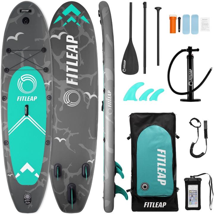 Actual product image Fitleap Premium Stand Up Paddle Board aufblasbar - SUP Board Set mit Hochdruckpumpe, verstellbar… (10'5")