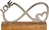 Image du produit IKO Sculpture symbole infini en métal avec socle en bo (14,5 x 24 cm)